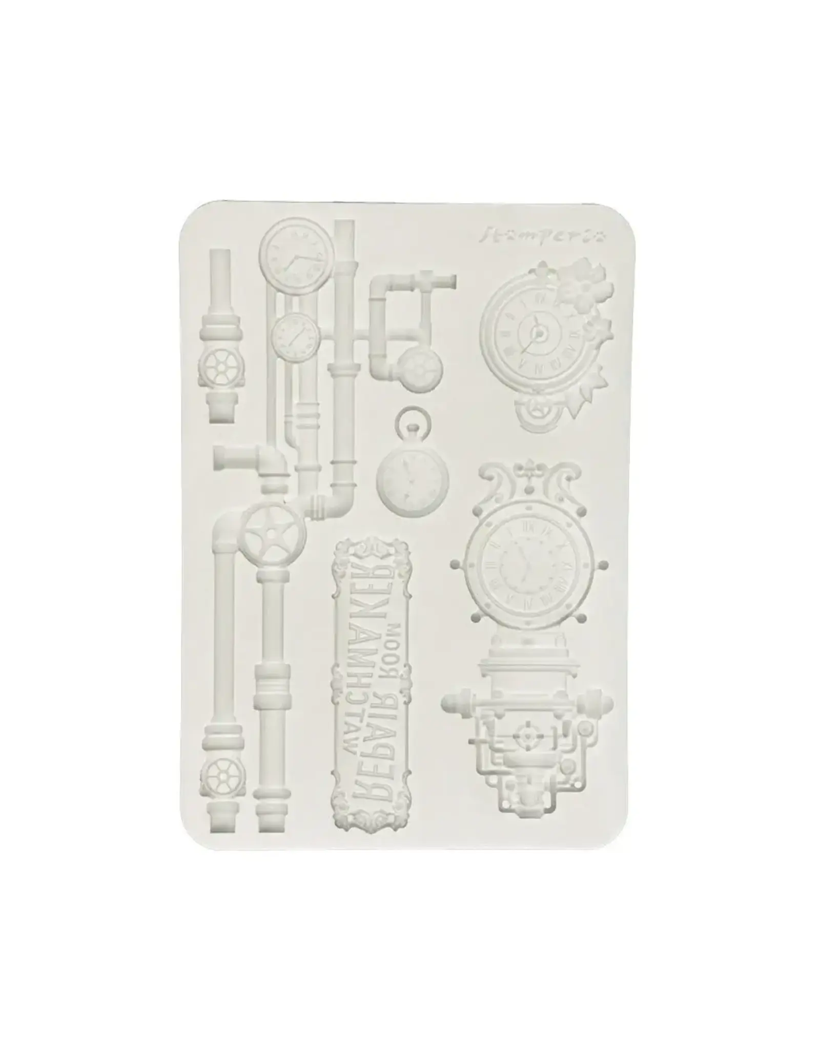 STAMPERIA STAMPERIA GARDENS OF TIME CLOCKS AND TUBES A5 SILICONE MOULD