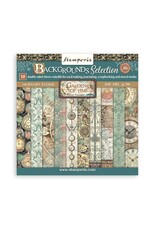 STAMPERIA STAMPERIA GARDENS OF TIME BACKGROUNDS SELECTION 8x8 PAPER PACK 10 SHEETS