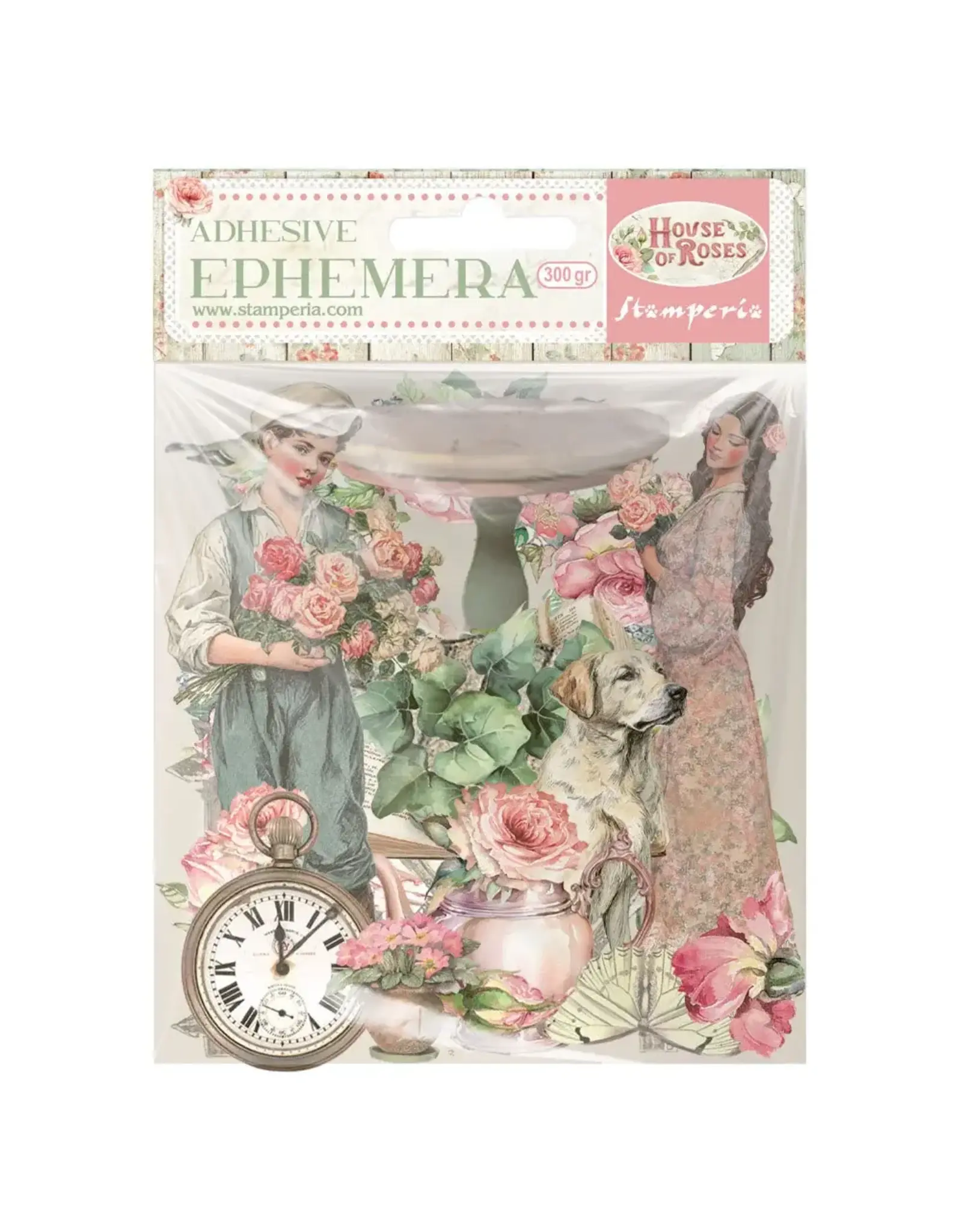 STAMPERIA STAMPERIA HOUSE OF ROSES EPHEMERA ADHESIVE PAPER CUT OUTS