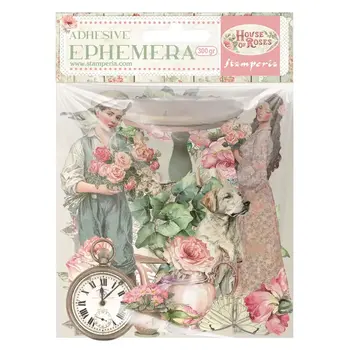STAMPERIA STAMPERIA HOUSE OF ROSES EPHEMERA ADHESIVE PAPER CUT OUTS