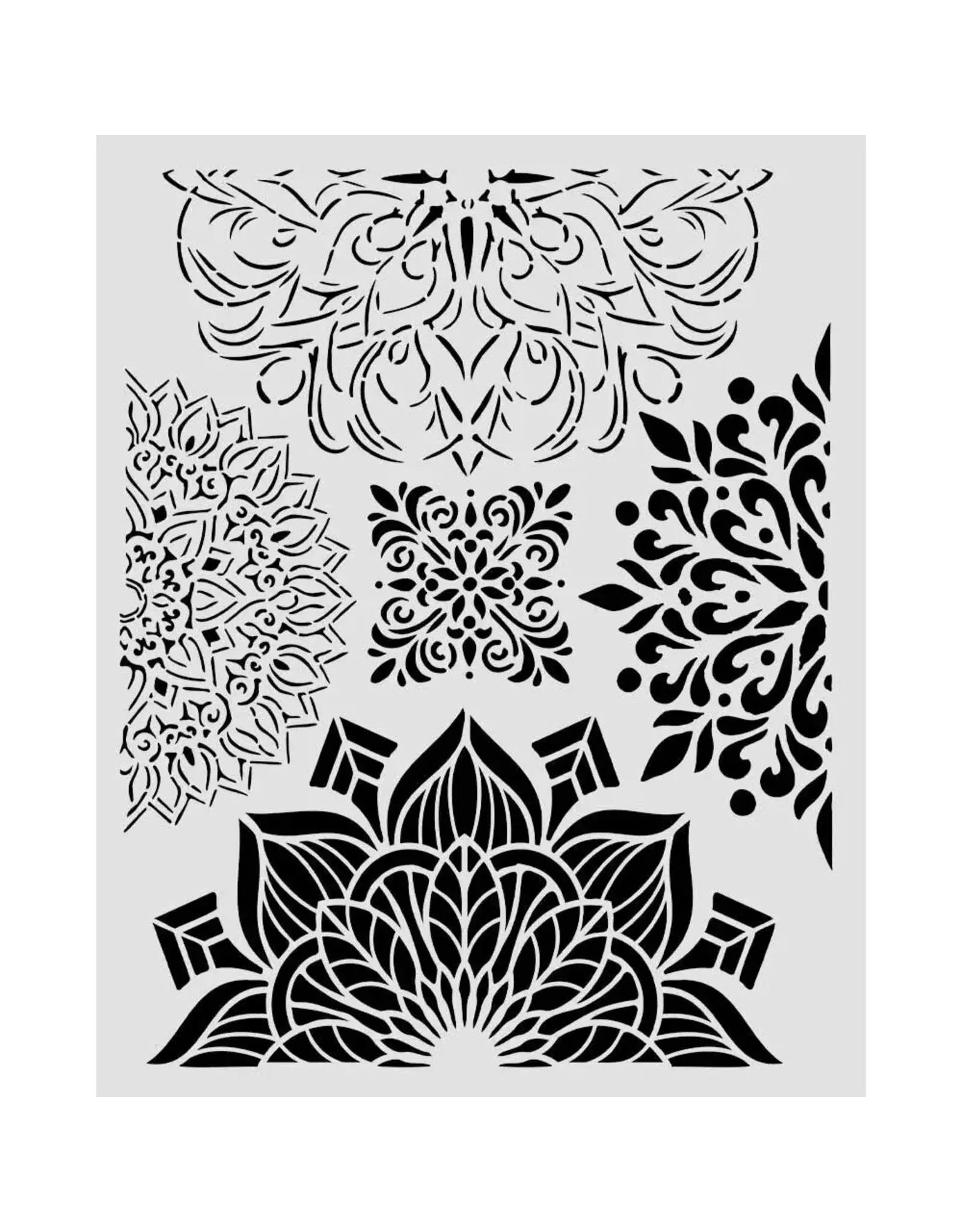 STAMPERIA STAMPERIA GARDENS OF TIME HALF FRIEZES 20x25cm STENCIL