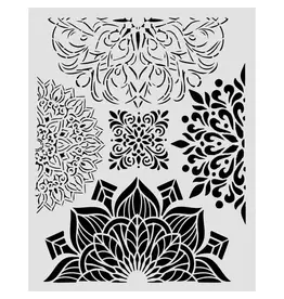 STAMPERIA STAMPERIA GARDENS OF TIME HALF FRIEZES 20x25cm STENCIL