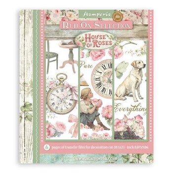 STAMPERIA STAMPERIA HOUSE OF ROSES 8x9 ASSORTED RUB-ONS 6/PK