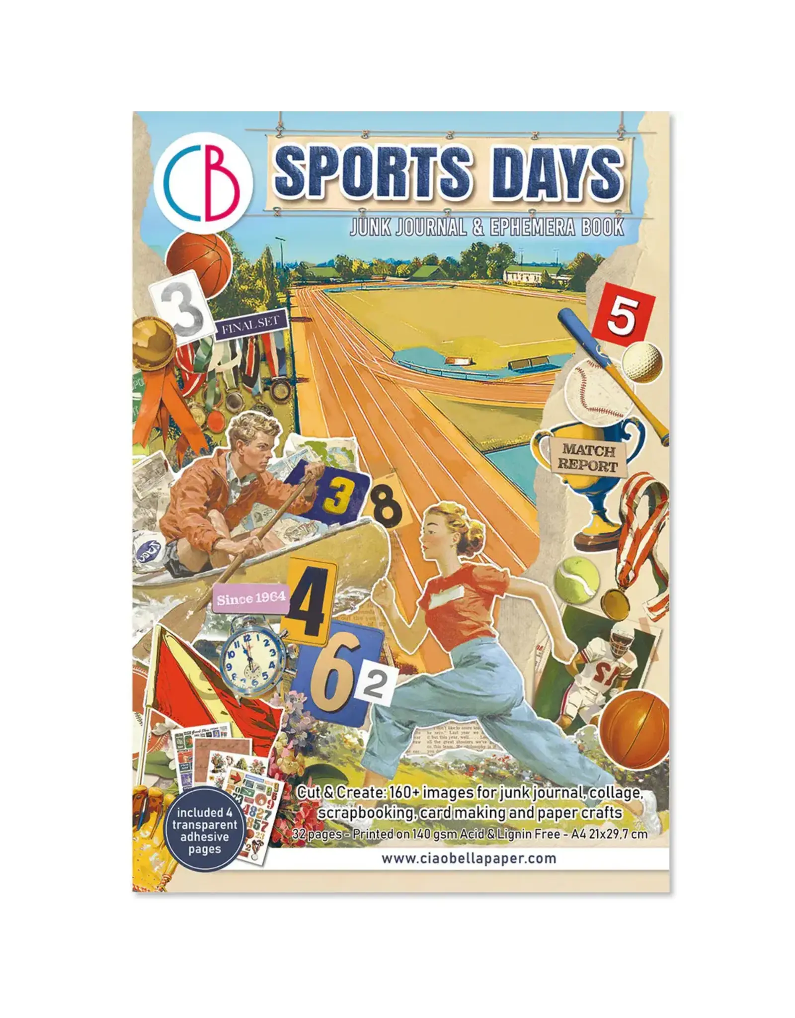 CIAO BELLA CIAO BELLA SPORTS DAYS JUNK JOURNAL & EPHEMERA 32/PK
