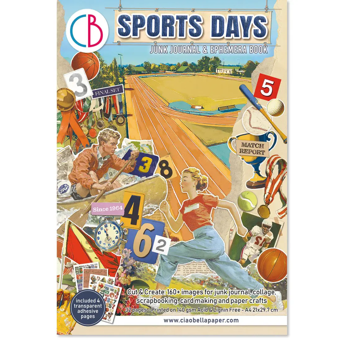 CIAO BELLA CIAO BELLA SPORTS DAYS JUNK JOURNAL & EPHEMERA 32/PK