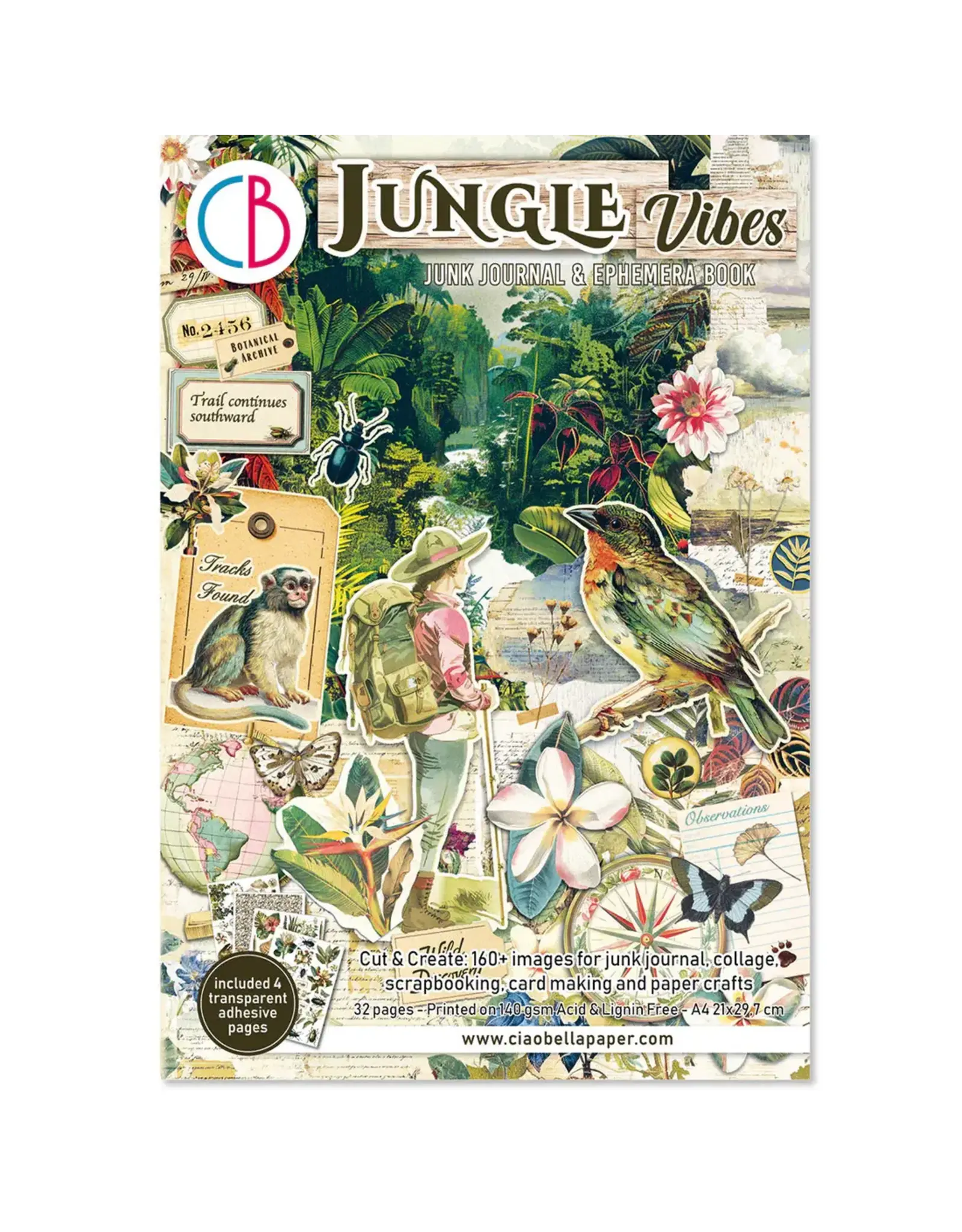 CIAO BELLA CIAO BELLA JUNGLE VIBES JUNK JOURNAL & EPHEMERA 32/PK