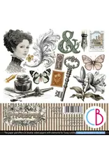 CIAO BELLA CIAO BELLA TYPOGRAPHIC 6x6 FUSSY CUT PAPER PAD 24 SHEETS