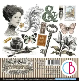 CIAO BELLA CIAO BELLA TYPOGRAPHIC 6x6 FUSSY CUT PAPER PAD 24 SHEETS