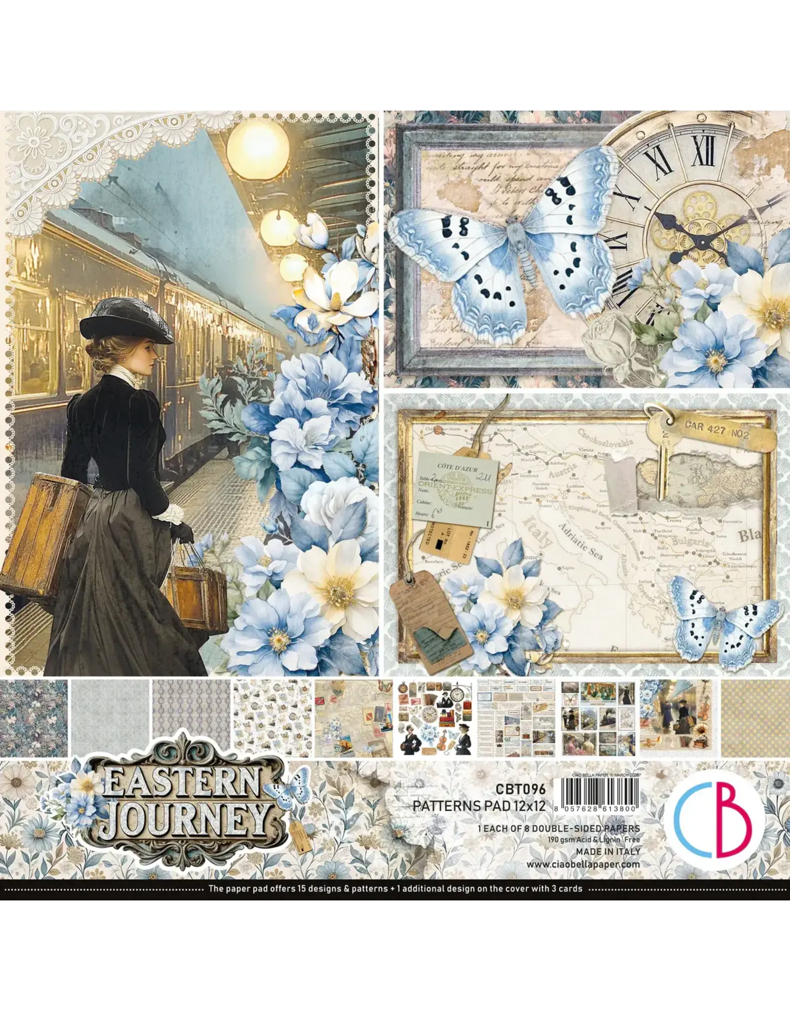 CIAO BELLA CIAO BELLA EASTERN JOURNEY 12x12 PATTERNS PAD 8 SHEETS