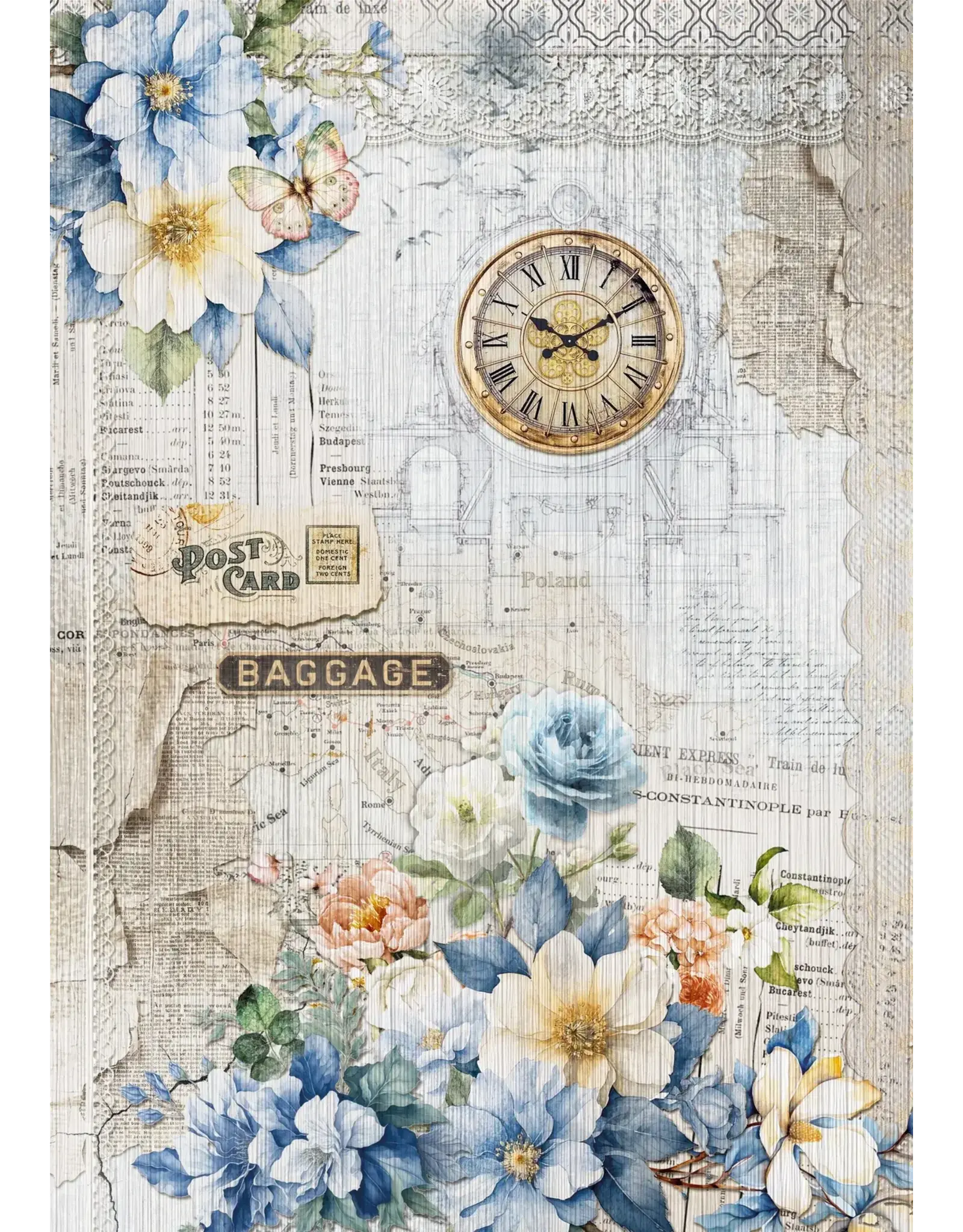 CIAO BELLA CIAO BELLA EASTERN JOURNEY A4 DELUXE SILVER & VELLUM MIXED PAPER PACK 6 SHEETS