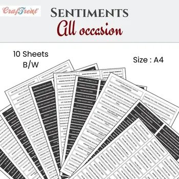 CRAFTREAT CRAFTREAT ALL OCCASIONS A4 SENTIMENTS SHEETS 10/PK