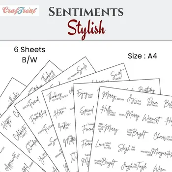 CRAFTREAT CRAFTREAT STYLISH SENTIMENTS A4 SENTIMENTS SHEETS 6/PK