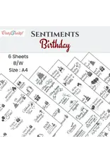CRAFTREAT CRAFTREAT BIRTHDAY A4 SENTIMENTS SHEETS 6/PK
