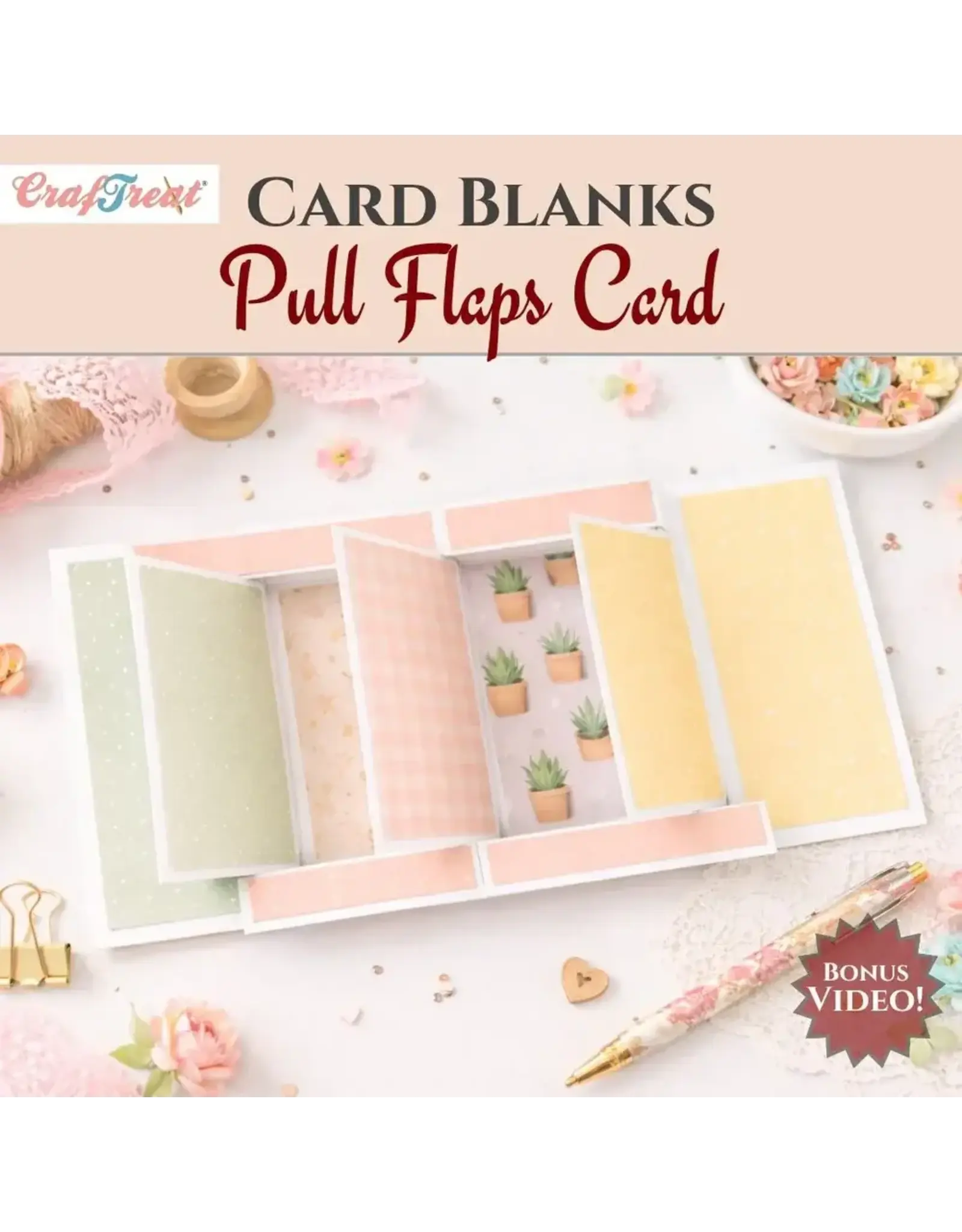 CRAFTREAT CRAFTREAT PULL FLAPS CARD WHITE CARD BLANKS