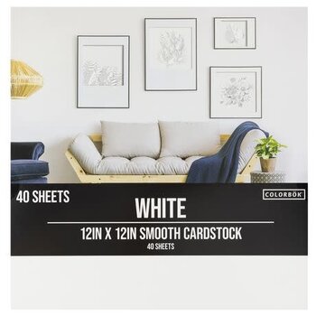COLORBOK WHITE SMOOTH 12x12 CARDSTOCK 30 SHEETS