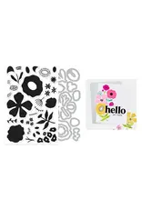 HERO ARTS HERO ARTS ABSTRACT FLORAL CLEAR STAMP AND DIE SET