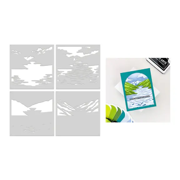 HERO ARTS HERO ARTS LAKE OF LEGENDS 6x6 STENCIL SET