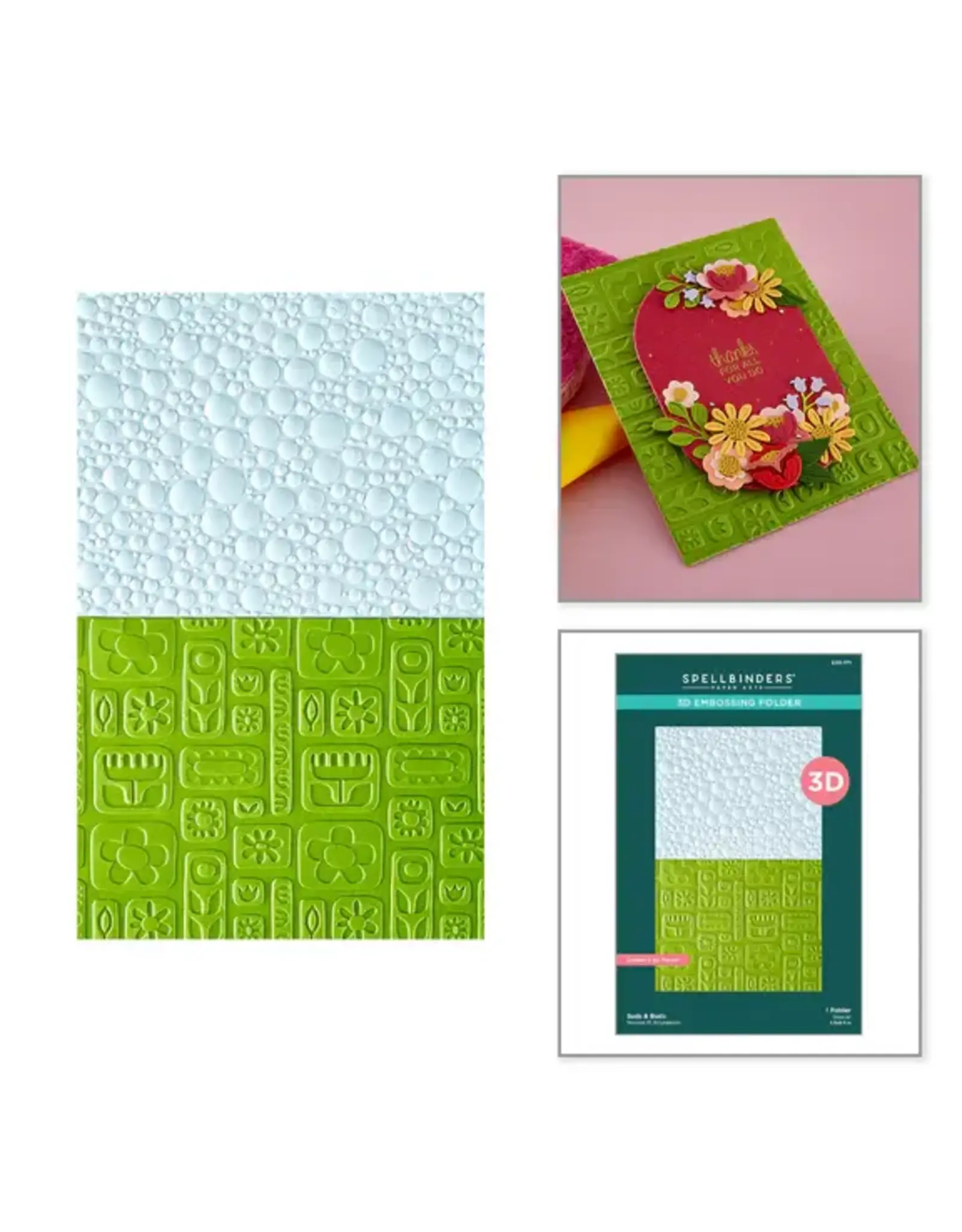 SPELLBINDERS SPELLBINDERS SUDS & BUDS 3D EMBOSSING FOLDER