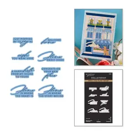 SPELLBINDERS SPELLBINDERS YANA SMAKULA WELCOME HOME SENTIMENTS HOT FOIL PLATES AND DIE SET