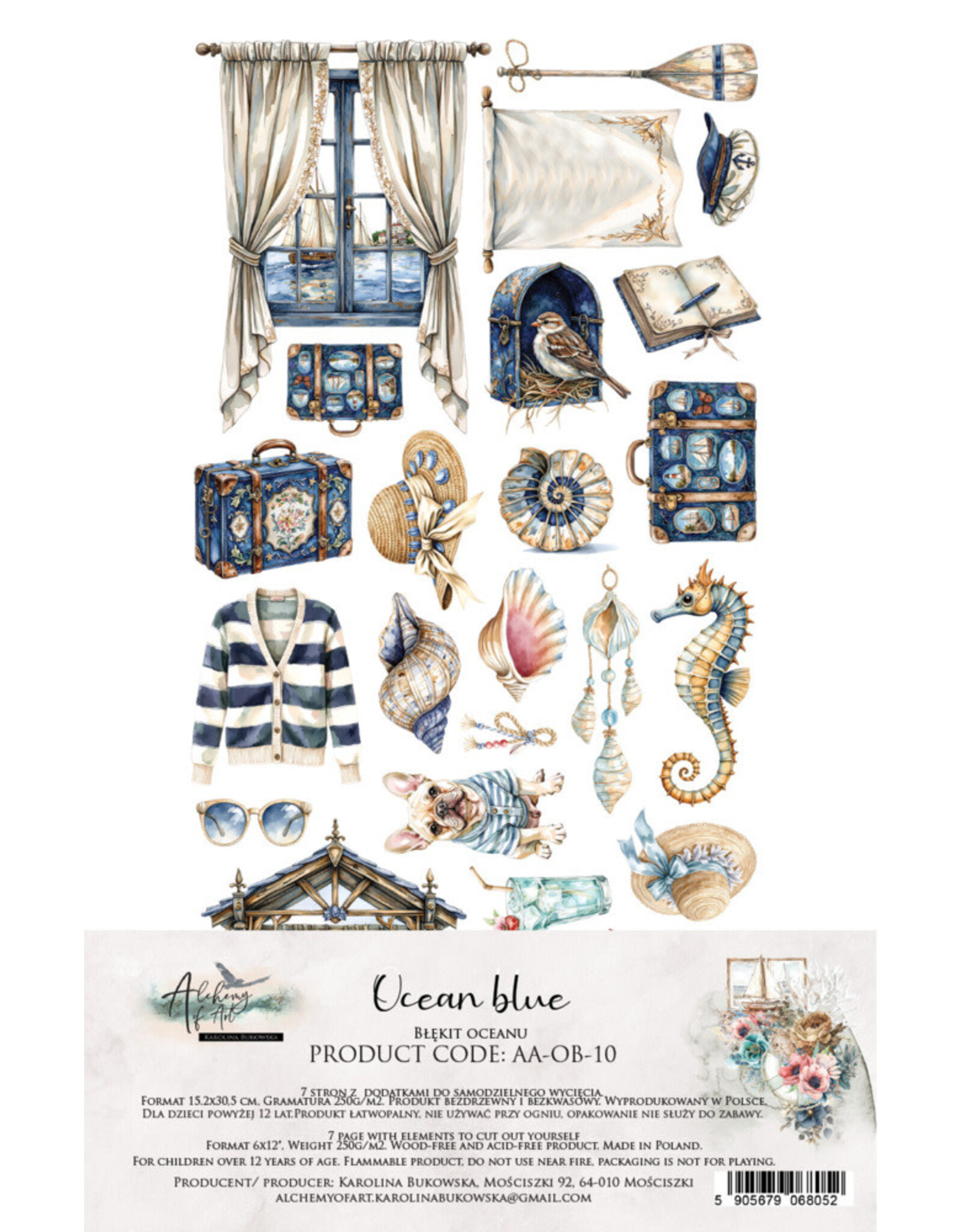 ALCHEMY OF ART ALCHEMY OF ART OCEAN BLUE 6x12 EXTRAS DIE-CUTS