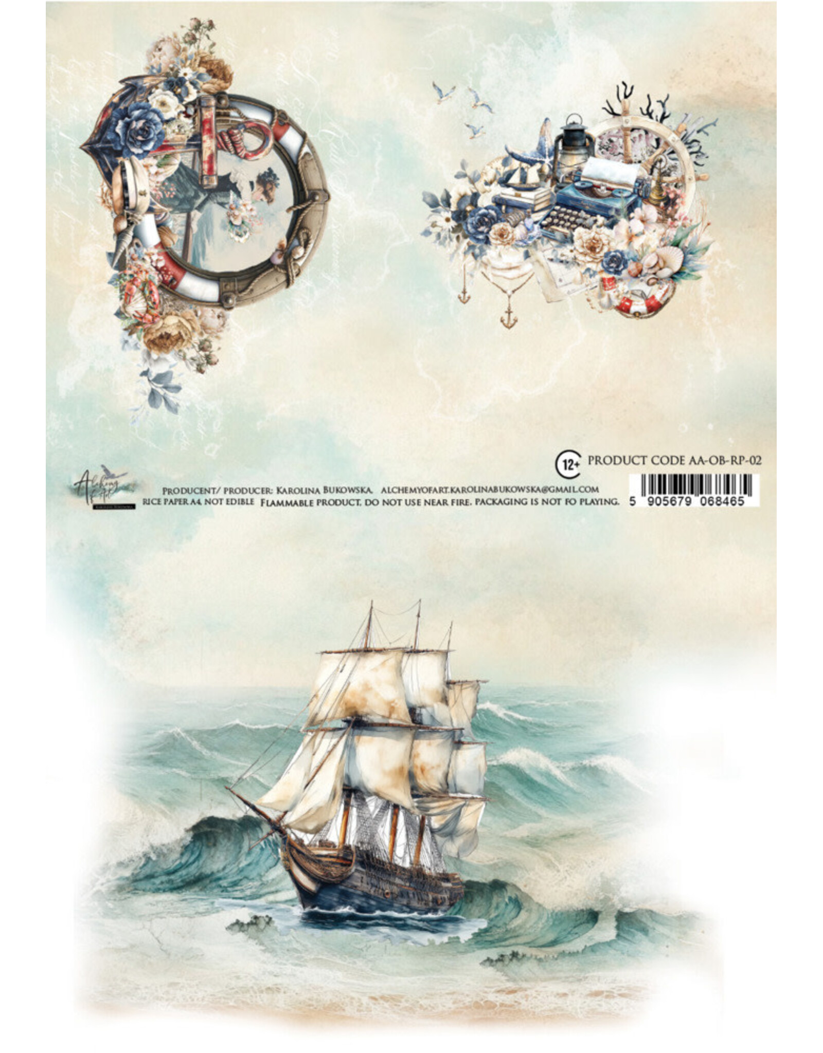 ALCHEMY OF ART ALCHEMY OF ART OCEAN BLUE 02 A4 RICE PAPER