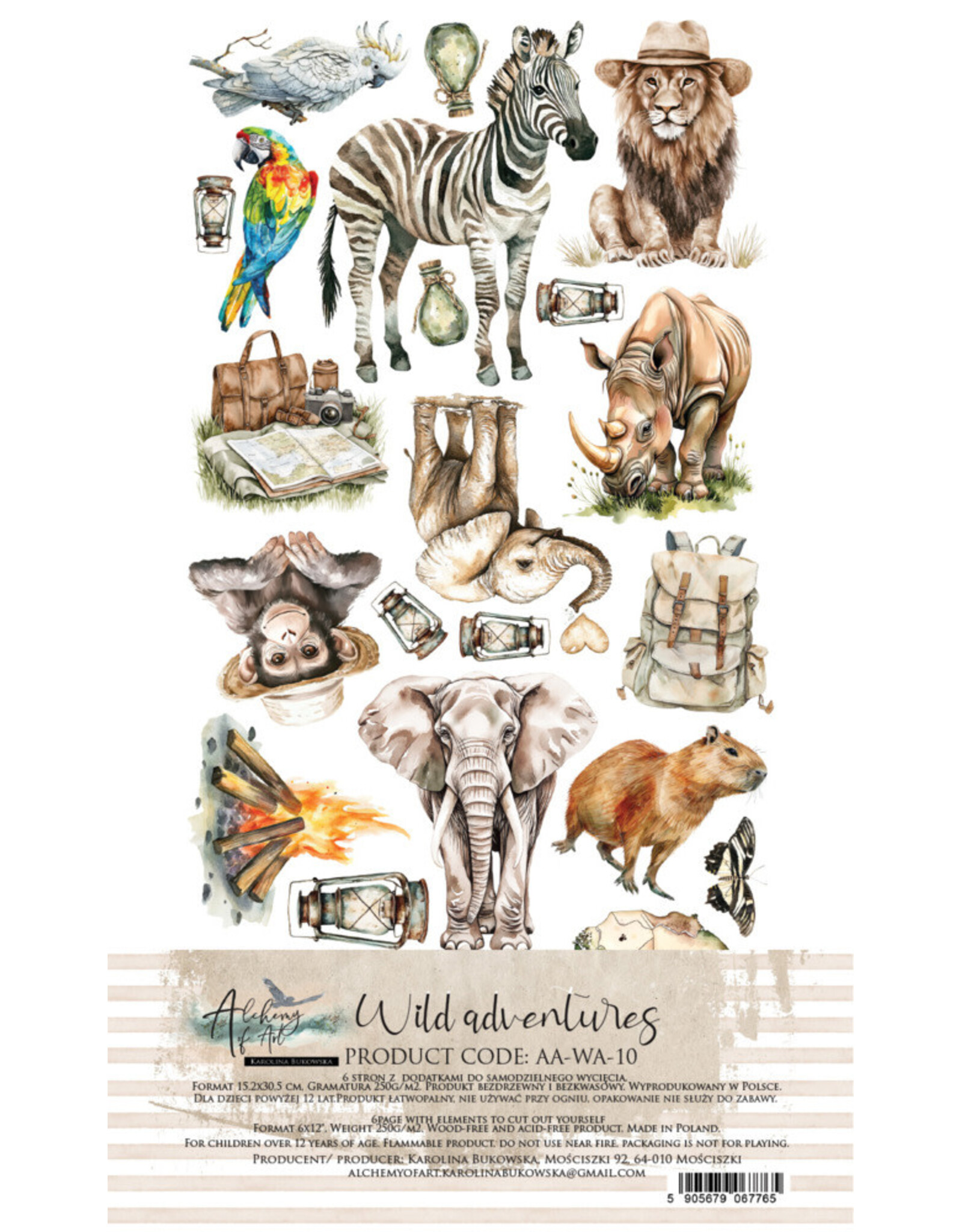 ALCHEMY OF ART ALCHEMY OF ART WILD ADVENTURES 6x12 EXTRAS DIE-CUTS