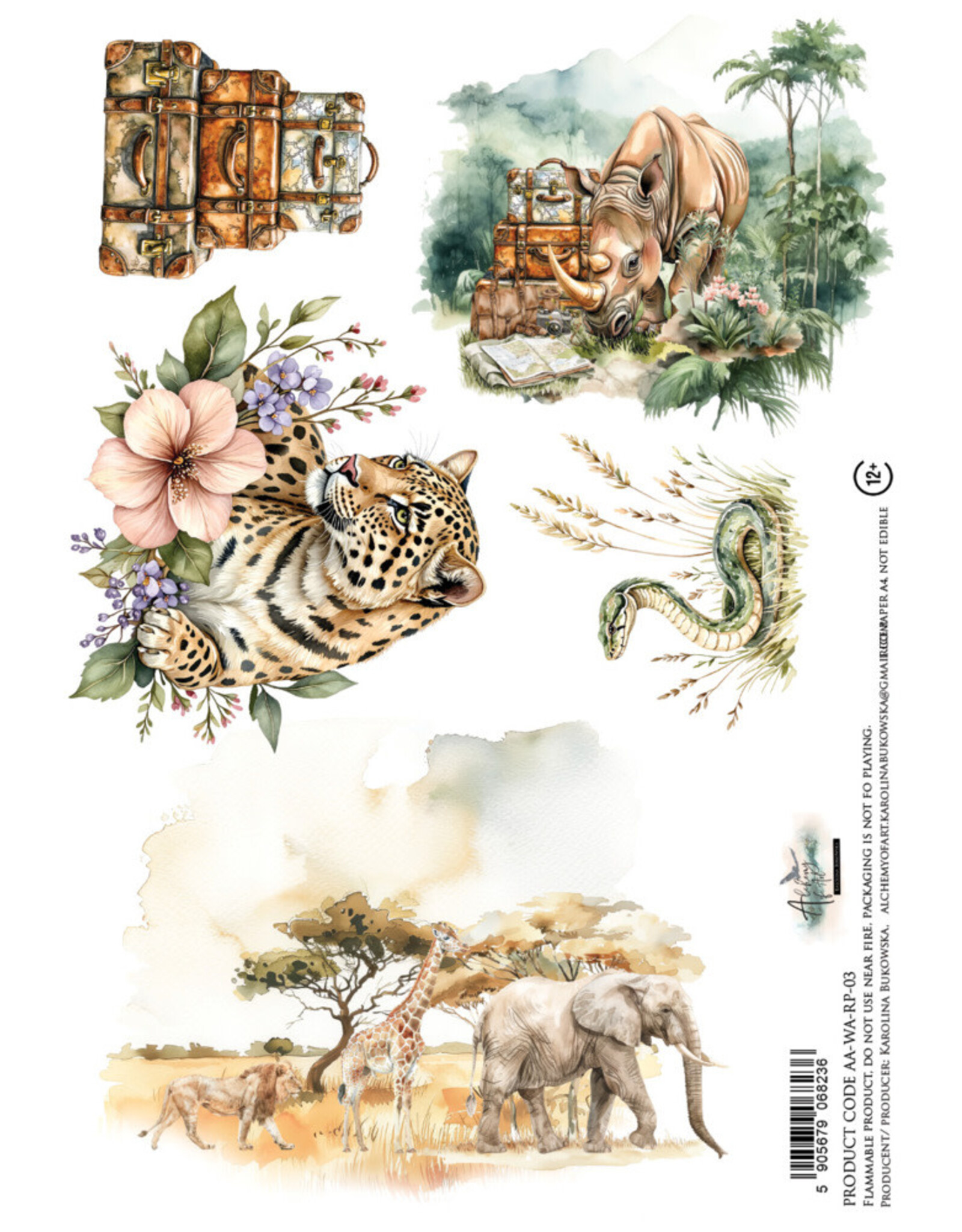 ALCHEMY OF ART ALCHEMY OF ART WILD ADVENTURES 03 A4 RICE PAPER