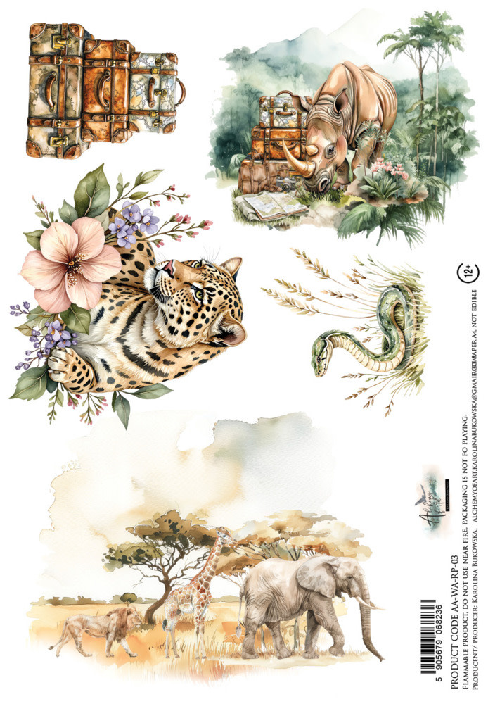 ALCHEMY OF ART ALCHEMY OF ART WILD ADVENTURES 03 A4 RICE PAPER