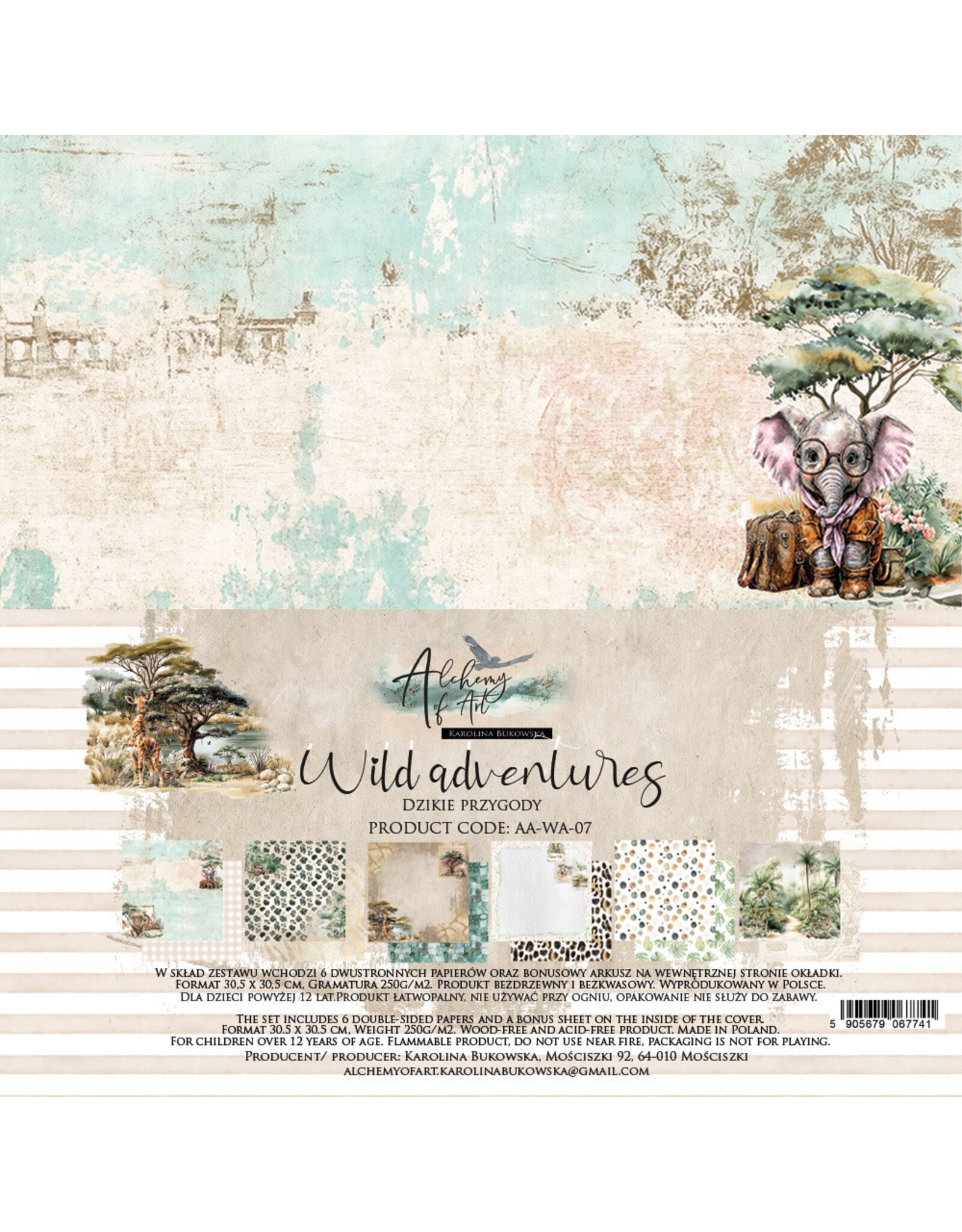 ALCHEMY OF ART ALCHEMY OF ART WILD ADVENTURES 12x12 PAPER PACK 6 SHEETS