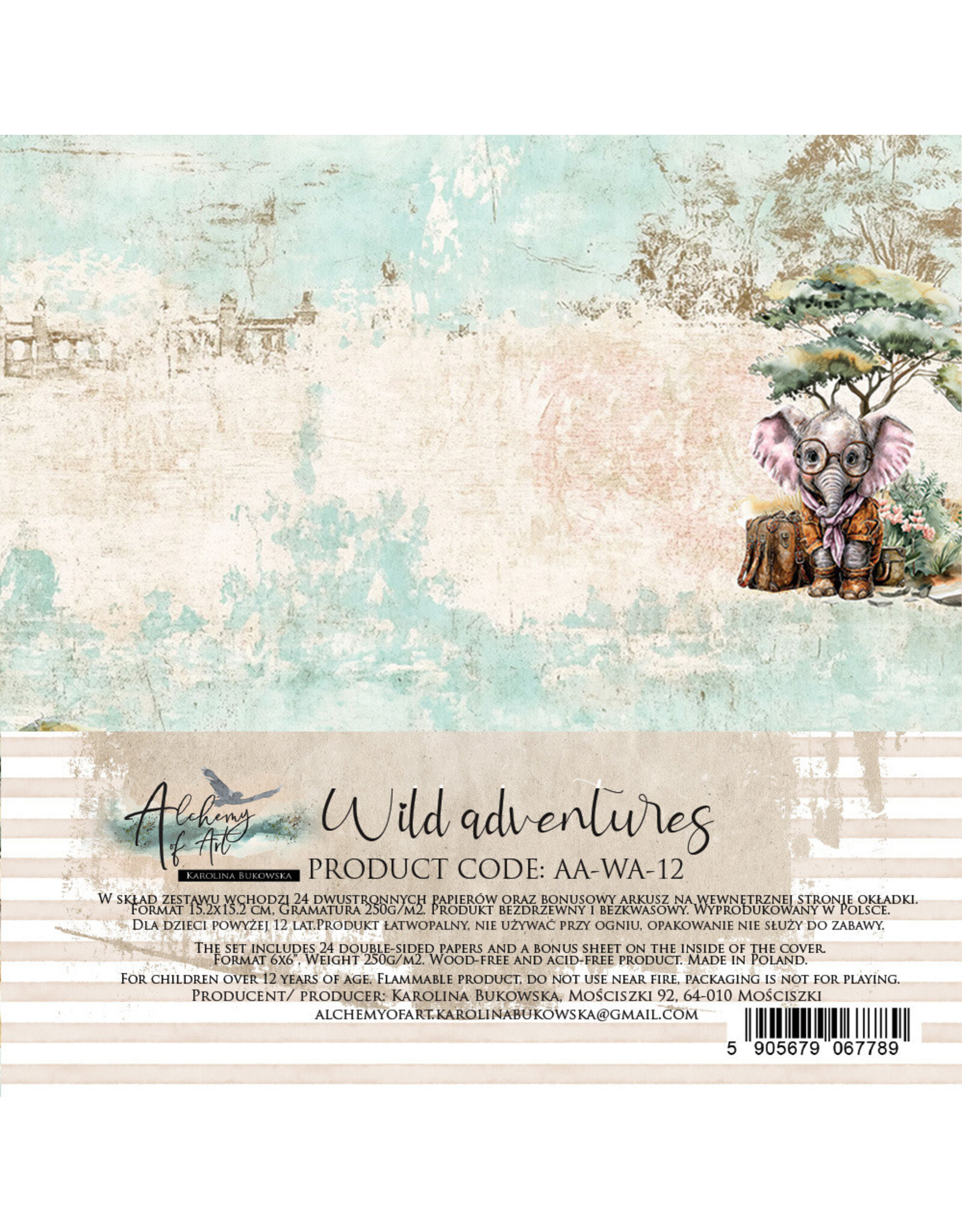 ALCHEMY OF ART ALCHEMY OF ART WILD ADVENTURES 6x6 PAPER PACK 24 SHEETS