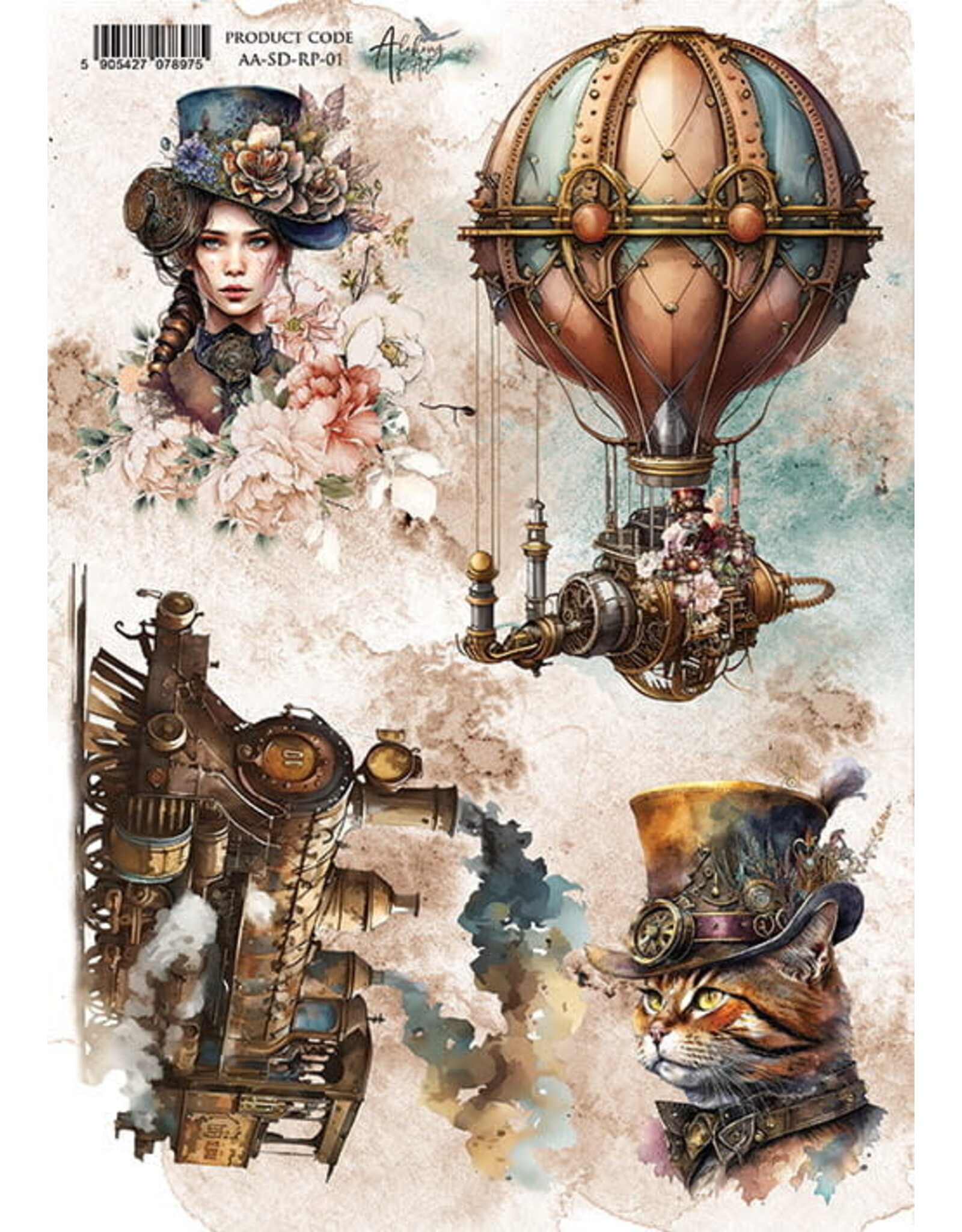ALCHEMY OF ART ALCHEMY OF ART STEAMPUNK DREAMS 01 A4 RICE PAPER