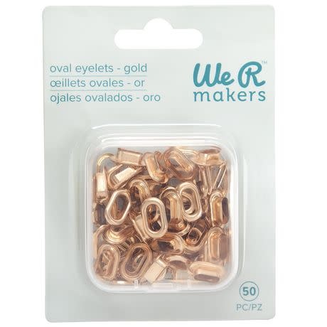 WE R MEMORY KEEPERS WE R MEMORY KEEPERS CROP-A-DILE GOLD OVAL EYELETS 50/PK