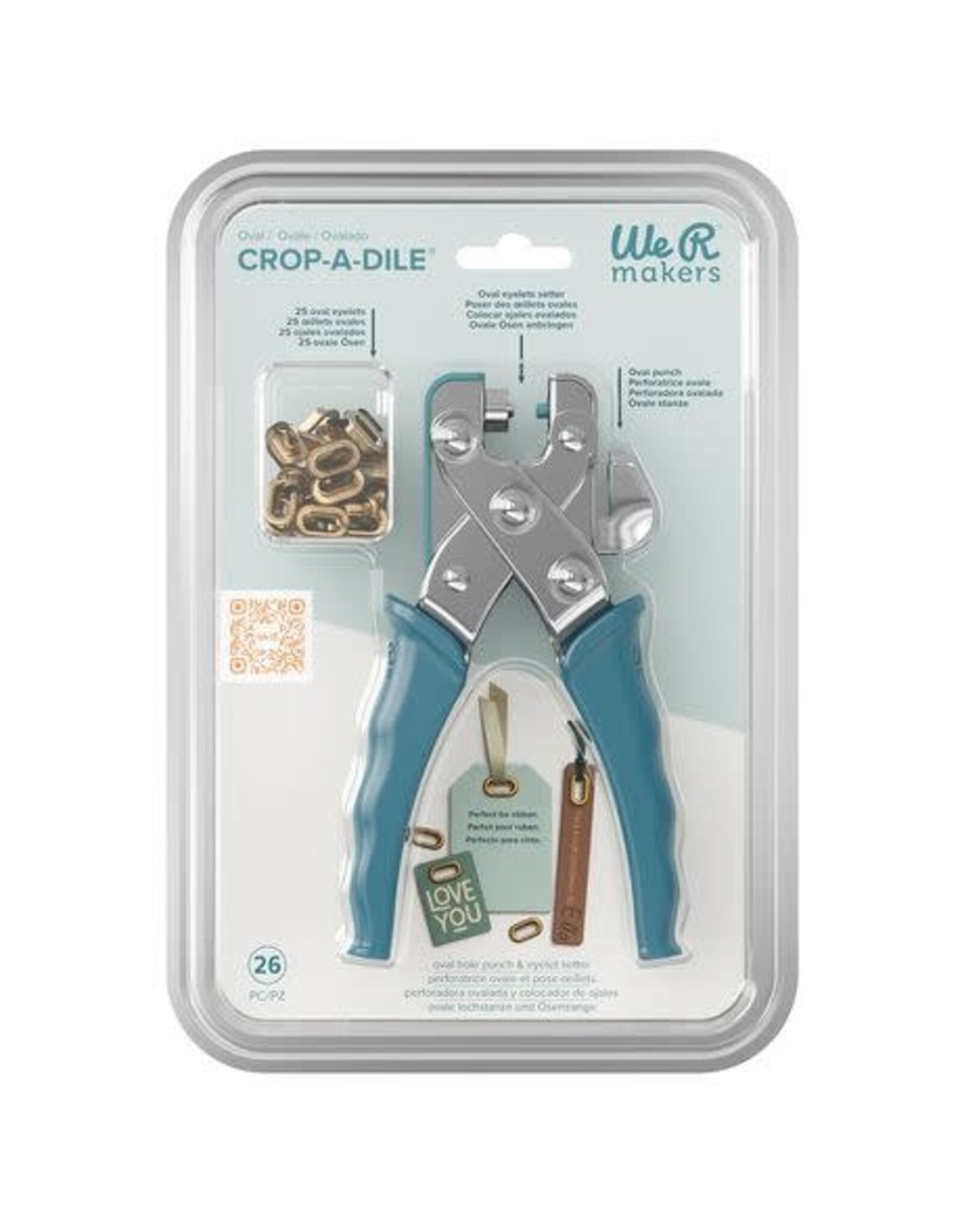 WE R MEMORY KEEPERS WE R MEMORY KEEPERS CROP-A-DILE OVAL HOLE PUNCH & EYELET SETTER + 25 EYELETS