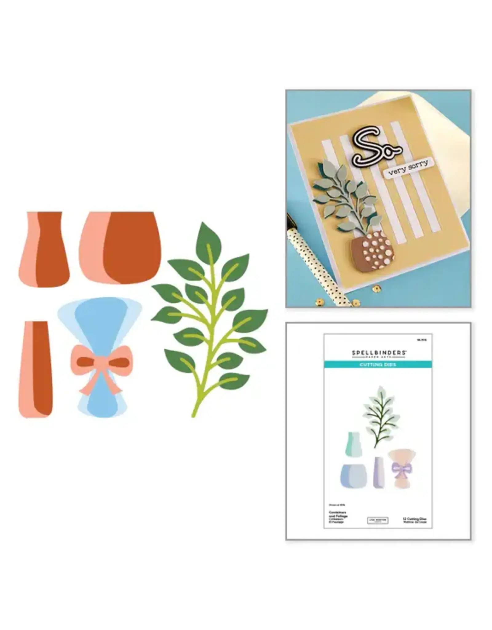 SPELLBINDERS SPELLBINDERS LISA HORTON CONTAINERS AND FOLIAGE ETCHED DIE SET