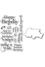 MEMORY BOX MEMORY BOX BIRTHDAY GREETINGS CLEAR STAMP AND DIE SET