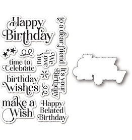 MEMORY BOX MEMORY BOX BIRTHDAY GREETINGS CLEAR STAMP AND DIE SET
