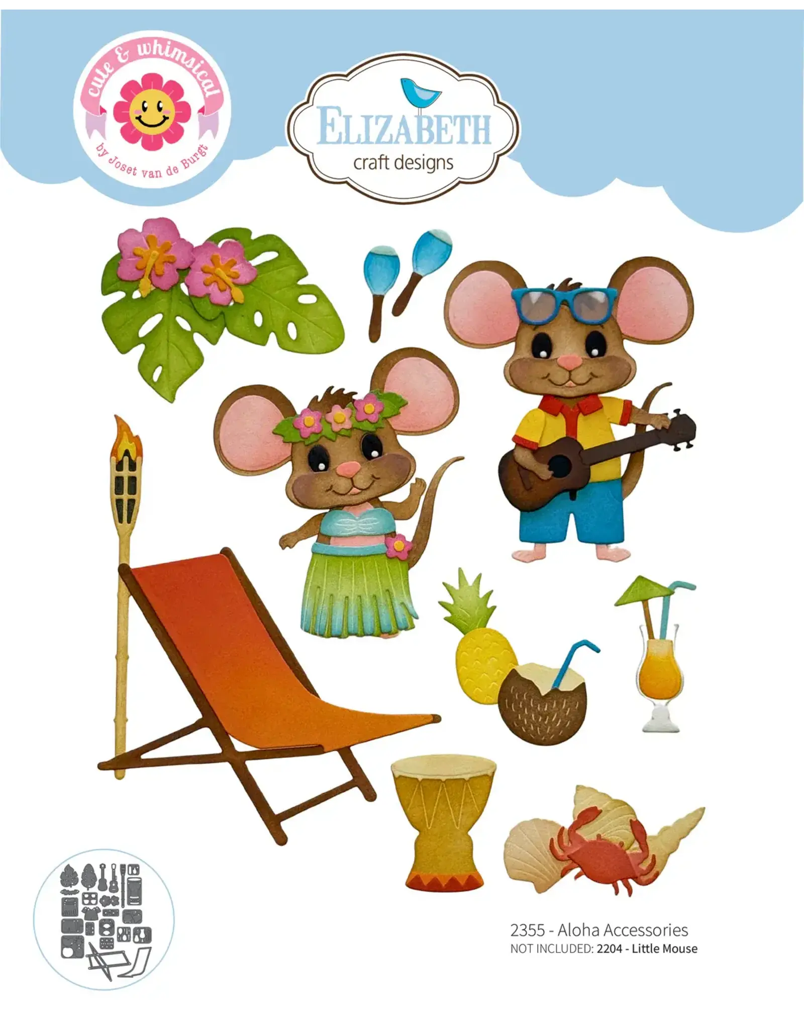 ELIZABETH CRAFT DESIGNS ELIZABETH CRAFT DESIGNS CUTE & WHIMSICAL DESTINATION FUN ALOHA ACCESSORIES DIE SET