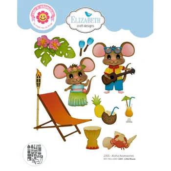 ELIZABETH CRAFT DESIGNS ELIZABETH CRAFT DESIGNS CUTE & WHIMSICAL DESTINATION FUN ALOHA ACCESSORIES DIE SET