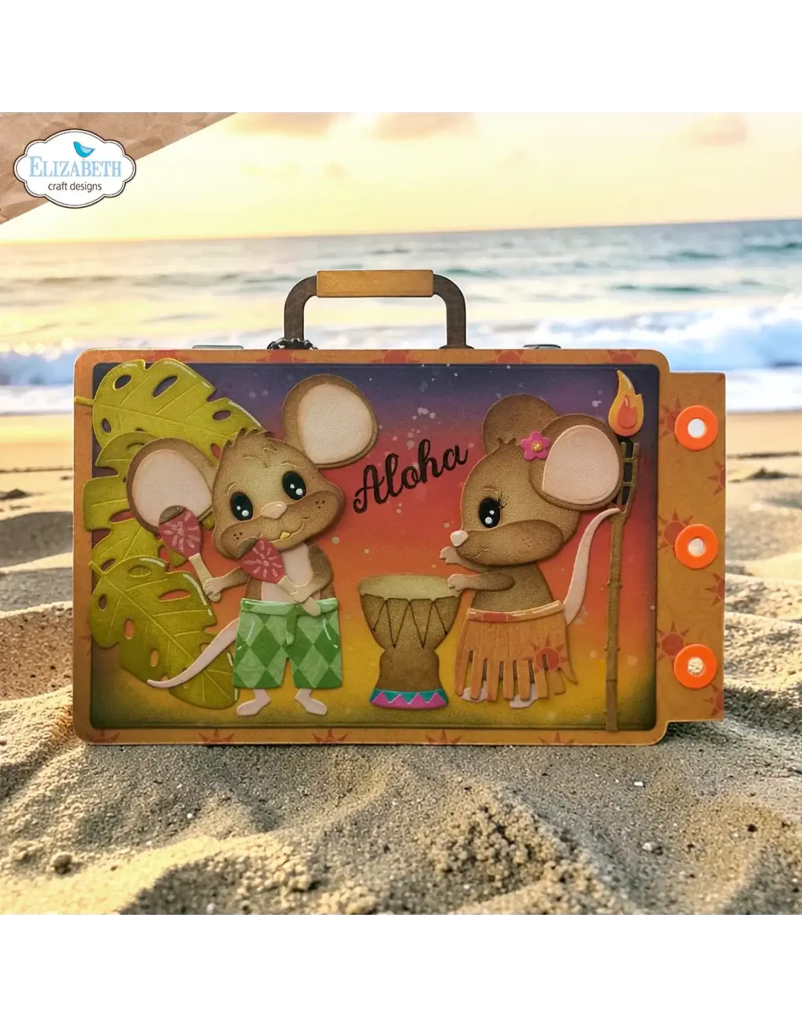 ELIZABETH CRAFT DESIGNS ELIZABETH CRAFT DESIGNS CUTE & WHIMSICAL DESTINATION FUN ALOHA ACCESSORIES DIE SET