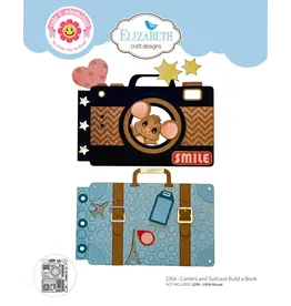 ELIZABETH CRAFT DESIGNS ELIZABETH CRAFT DESIGNS CUTE & WHIMSICAL DESTINATION FUN CAMERA AND SUITCASE BUILD A BOOK DIE SET