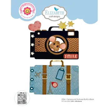 ELIZABETH CRAFT DESIGNS ELIZABETH CRAFT DESIGNS CUTE & WHIMSICAL DESTINATION FUN CAMERA AND SUITCASE BUILD A BOOK DIE SET