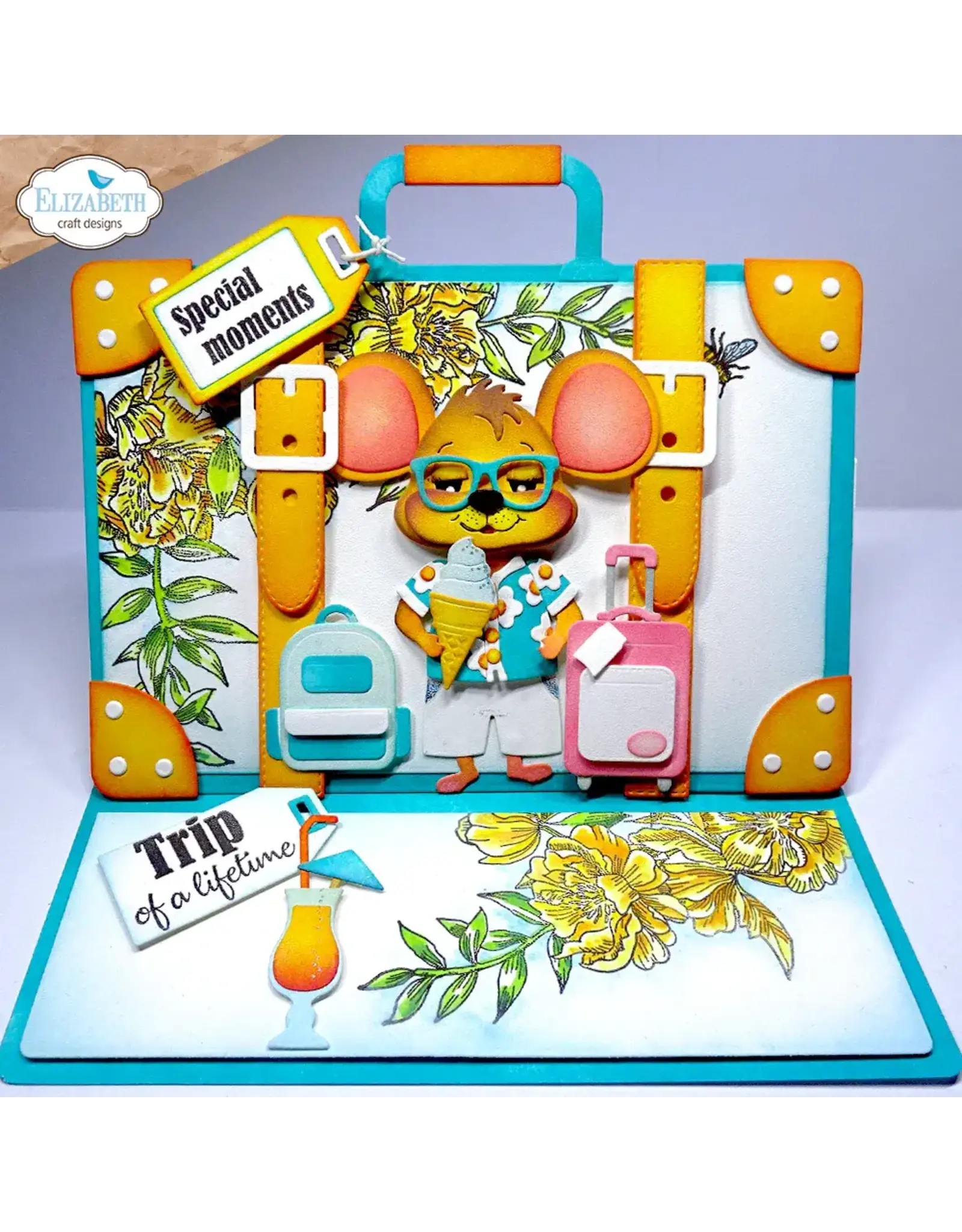 ELIZABETH CRAFT DESIGNS ELIZABETH CRAFT DESIGNS CUTE & WHIMSICAL DESTINATION FUN CAMERA AND SUITCASE BUILD A BOOK DIE SET