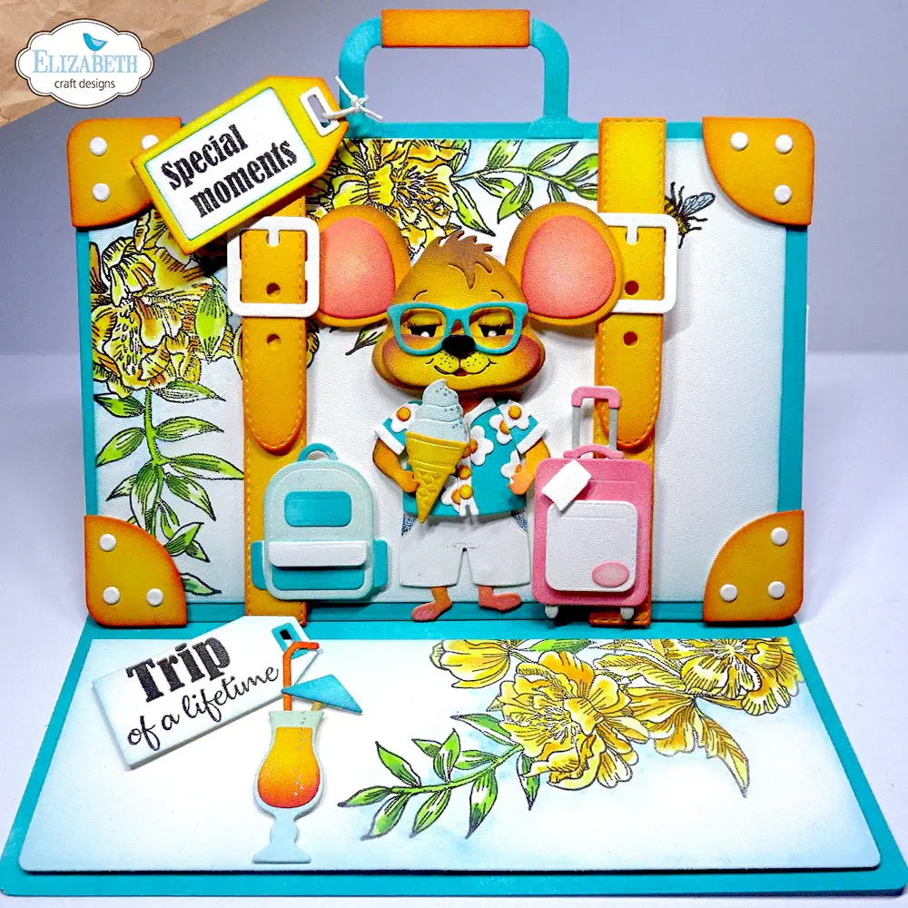 ELIZABETH CRAFT DESIGNS ELIZABETH CRAFT DESIGNS CUTE & WHIMSICAL DESTINATION FUN CAMERA AND SUITCASE BUILD A BOOK DIE SET
