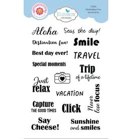 ELIZABETH CRAFT DESIGNS ELIZABETH CRAFT DESIGNS CUTE & WHIMSICAL DESTINATION FUN SENTIMENTS CLEAR STAMP SET