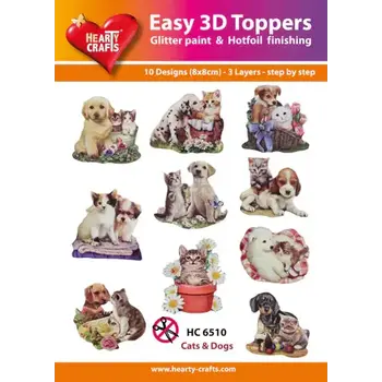 HEARTY CRAFTS CATS & DOGS EASY 3D TOPPERS