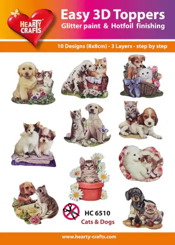 HEARTY CRAFTS CATS & DOGS EASY 3D TOPPERS