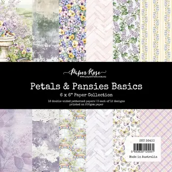 PAPER ROSE PAPER ROSE PETALS & PANSIES BASICS 6x6 PAPER COLLECTION
