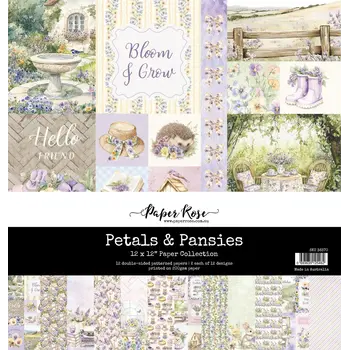 PAPER ROSE PAPER ROSE PETALS & PANSIES 12x12 PAPER COLLECTION