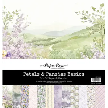 PAPER ROSE PAPER ROSE PETALS & PANSIES 12x12 BASICS PAPER COLLECTION