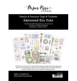 PAPER ROSE PAPER ROSE PETALS & PANSIES TAGS & TICKETS EMBOSSED DIE CUTS